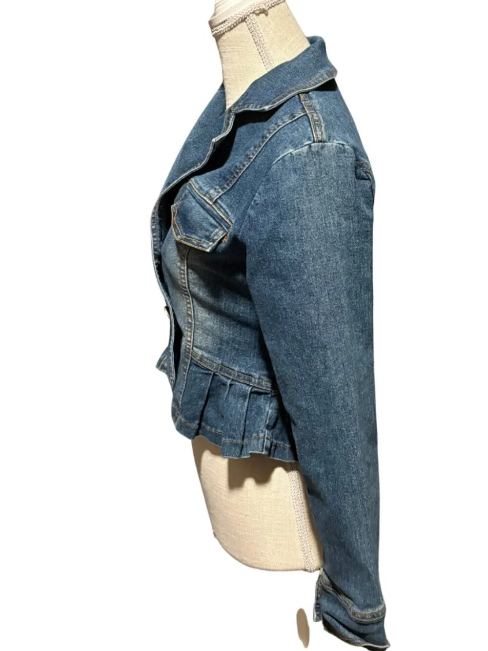Vintage Ralph Lauren Polo Jeans Peplum Denim Jacket XS S - Picture 4 of 12